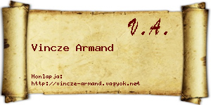 Vincze Armand névjegykártya